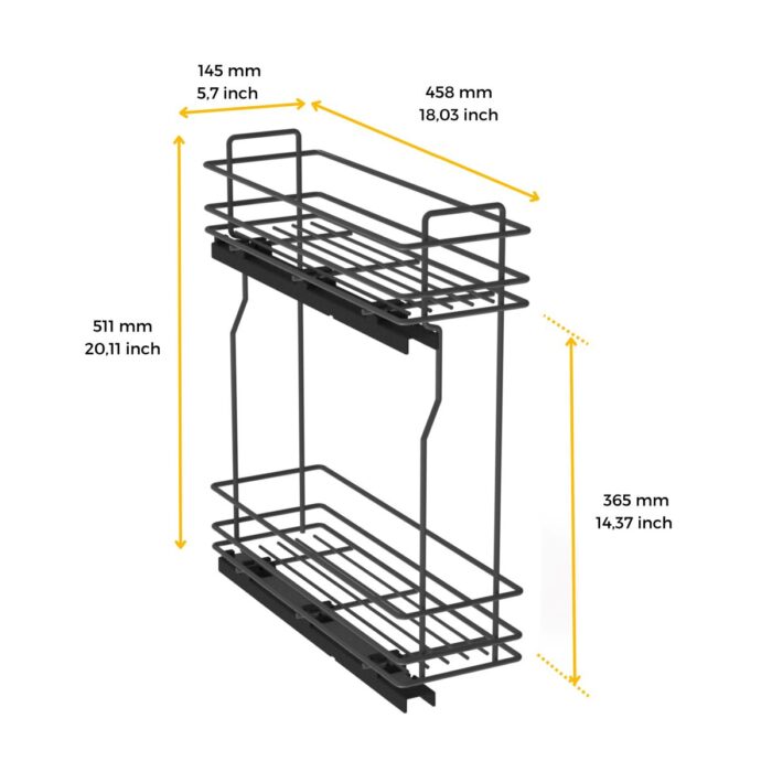 COS JOLLY pentru corp 200 mm gri antracit, 989, newedge.ro