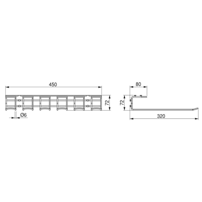 SUPORT SUSPENDAT PAHARE 5 DIVIZIUNI 450X320X72, 7835, newedge.ro