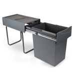 Cos gunoi selectiv incorporabil un compartiment x 20 litri, gri antracit, 4651, newedge.ro