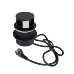 Priza incastrabila blat, diamentru 100mm, 3xSCHUKO, USB A+C, negru, 332, newedge.ro