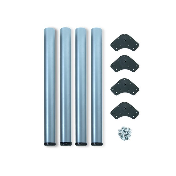 Set 4 picioare masa h710, diametru 60 mm, material otel, culoare aluminiu, 6595, newedge.ro