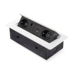 Priza incorporabila in blat 2xSchuko, USB A+C, 1 HDMI, 1 RJ45, alb, 9523, newedge.ro