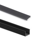 Pereche de profile incastrate Lynx, pentru banda LED, lungime 2,35 m, negru, 4367, newedge.ro