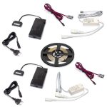 Kit banda LED Lynx Premium 9,6W/m IP20, lungime 5m, cu drivere 12V DC cabluri si senzori pentru usa, 6180, newedge.ro