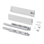 Sertar Vertex 450 mm, H131 mm, soft close, 3D, extragere totala 40kg alb, 395, newedge.ro