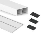 Pereche de sine Placard 74 Flush Clip Channell pentru usa culisanta dressing, 3 ml, alb, 2460, newedge.ro