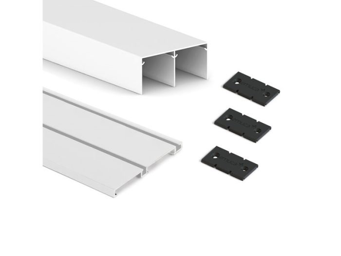 Pereche de sine Placard 74 Flush Clip Channell pentru usa culisanta dressing, 3 ml, alb, 4160, newedge.ro
