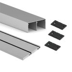 Pereche de sine Placard 74 Flush Clip Channell pentru usa culisanta dressing, 3 ml, aluminiu, 12, newedge.ro