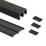 Pereche de sine Placard 74 Flush Clip Channell pentru usa culisanta dressing, 3 ml, negru, 9871, newedge.ro