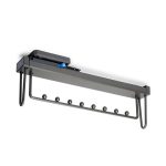 Suport umeras extractibil Quartz pentru dulap, plastic si aluminiu, titan, 8028, newedge.ro