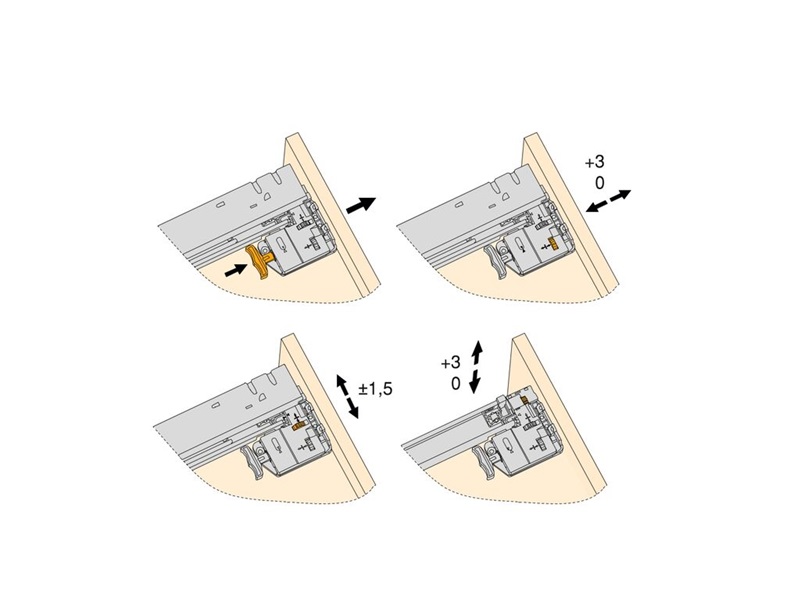 Glisiera sub sertar 490 mm, amortizare, extractie totala, pal max 19mm , 30kg, 1942, newedge.ro