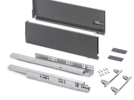 Sertar Vertex 350mm, H178mm, pal 18, 3D, soft close, extragere totala, 40kg, antracit, 3992, newedge.ro