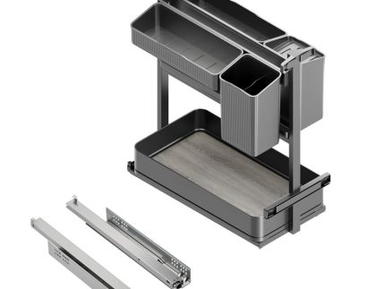 Cos Jolly si accesorii Harmony, 300 mm, H700 mm, extractie totala si amortizare, otel si lemn, 2012, newedge.ro