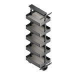 Coloana rotativa Harmony, latime modul 400 mm, inaltime 1.430~1.730 mm, otel si lemn, gri antracit, 3255, newedge.ro