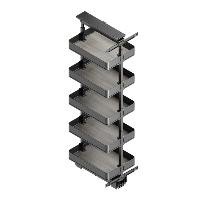 Coloana rotativa Harmony, latime modul 400 mm, inaltime 1.430~1.730 mm, otel si lemn, gri antracit, 7671, newedge.ro