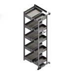 Coloana extensibila Harmony pentru camara cu balamale, latime modul 450 mm inaltime 1.480 mm, otel si lemn, gri antracit, 2454, newedge.ro