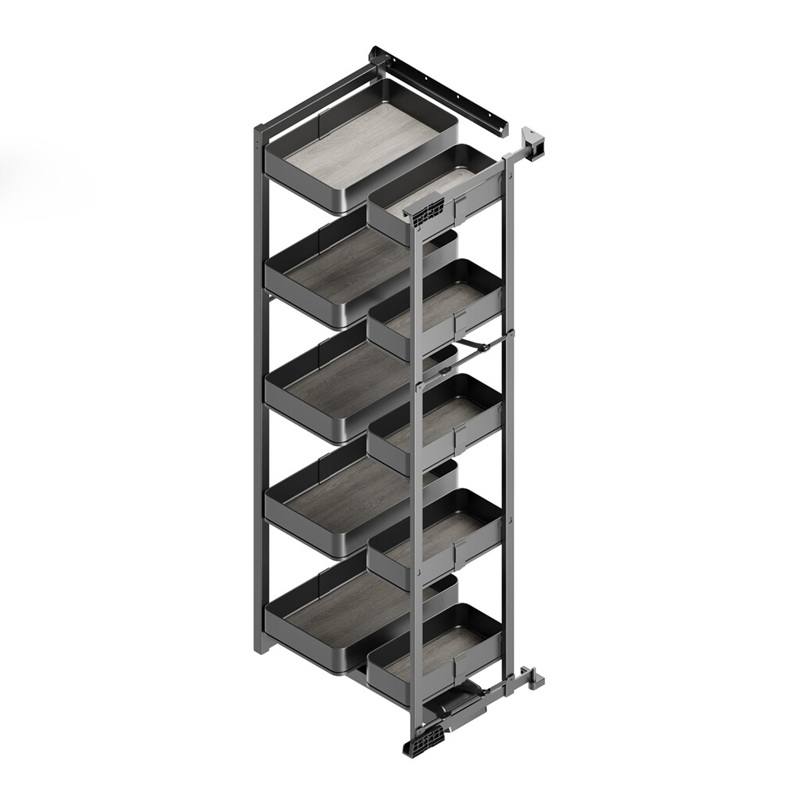 Coloana extensibila Harmony pentru camara cu balamale, latime modul 450 mm inaltime 1.480 mm, otel si lemn, gri antracit, 6626, newedge.ro