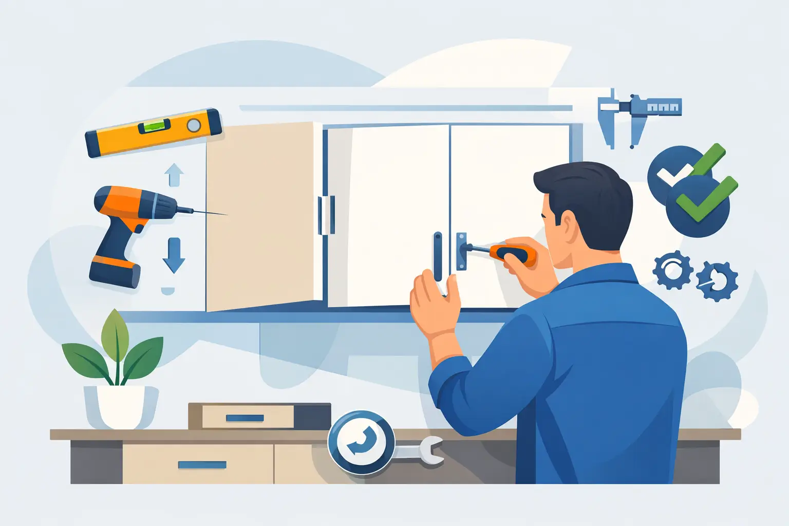 Cum reglezi fronturile de mobilier corect